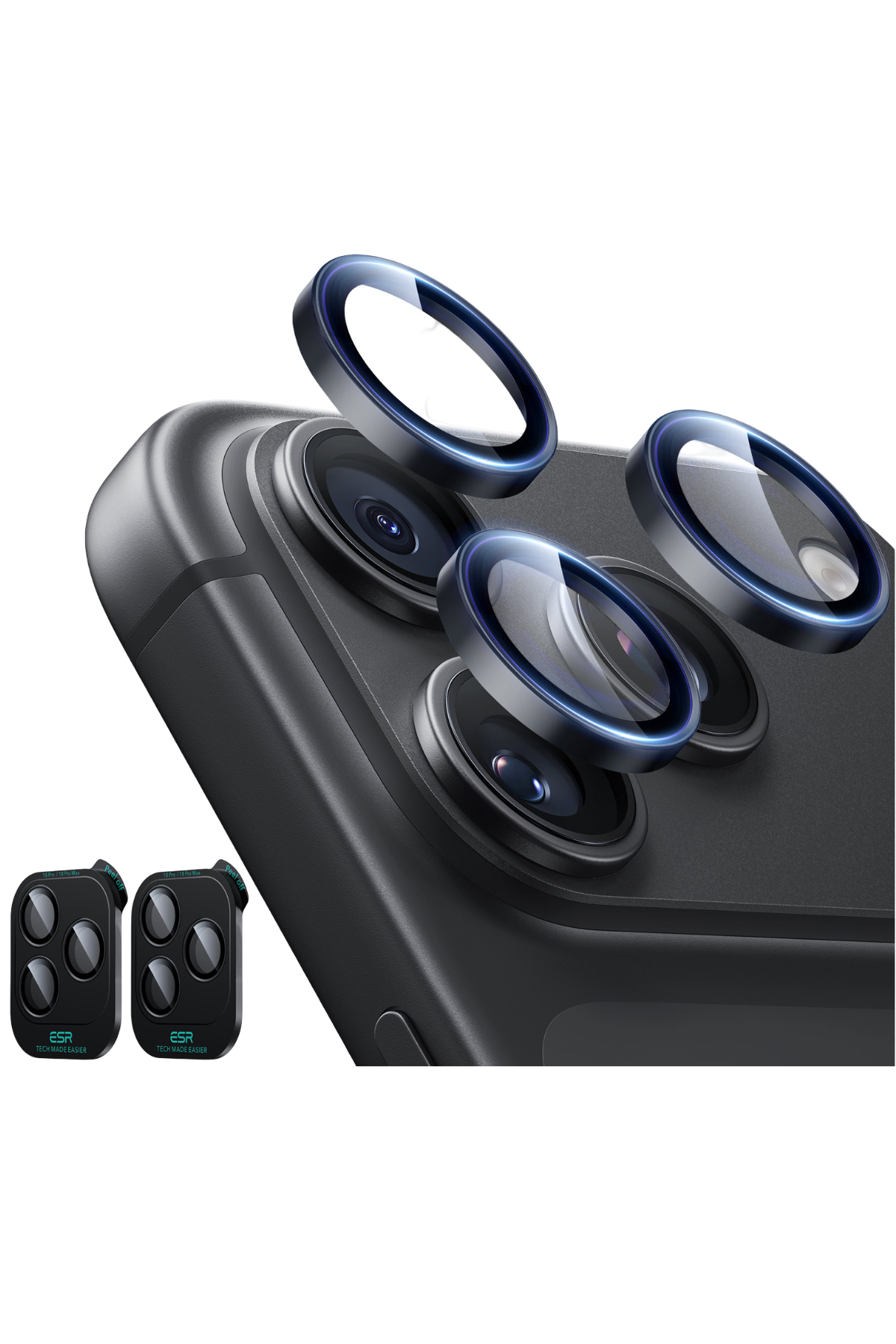 ESR Apple iPhone 18 Pro Max Armorite 2 Adet Kamera Lens Koruyucu - Siyah